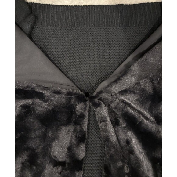 Adyson Parker Faux Fur Open Vest Black Knit Back Sleeveless Cardigan Womens XS - Picture 5 of 7
